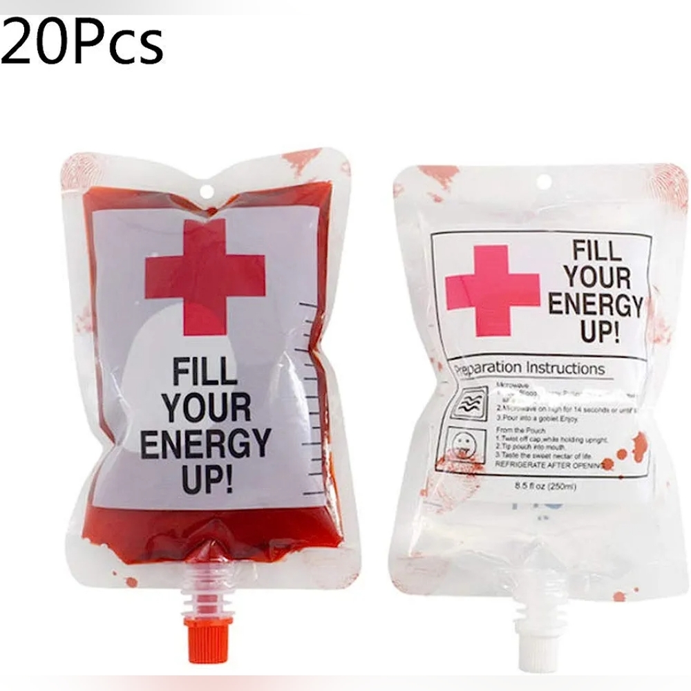 Novelty Drink Blood Bags 20Pcs